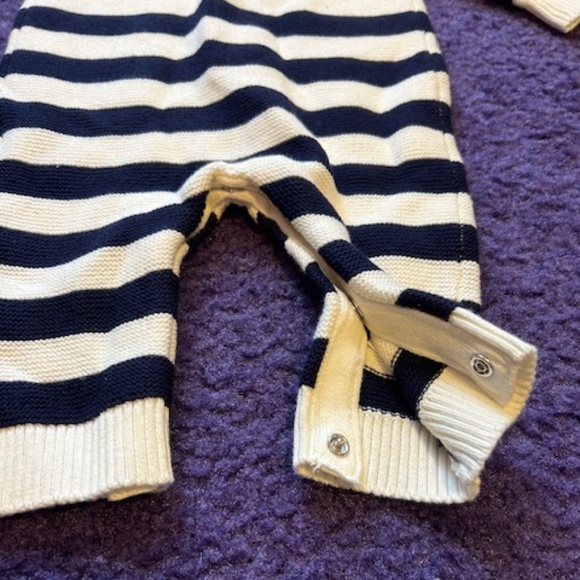 Janie and Jack - Navy and white stripe collared baby onesie - 0-3M - NWT - Picture 3 of 4